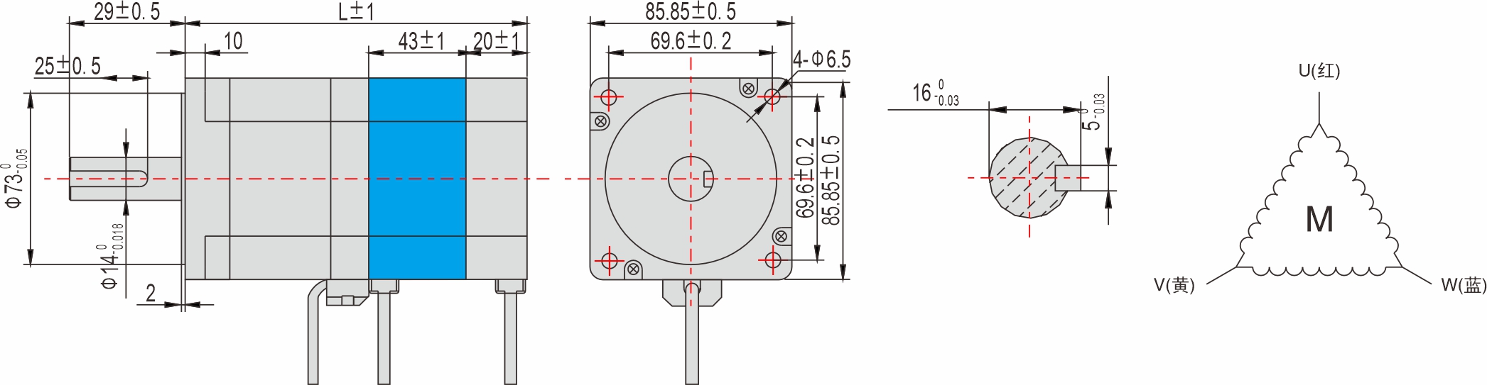 85mm 系列 帶剎車(chē)閉環(huán)步進(jìn)電機(jī)