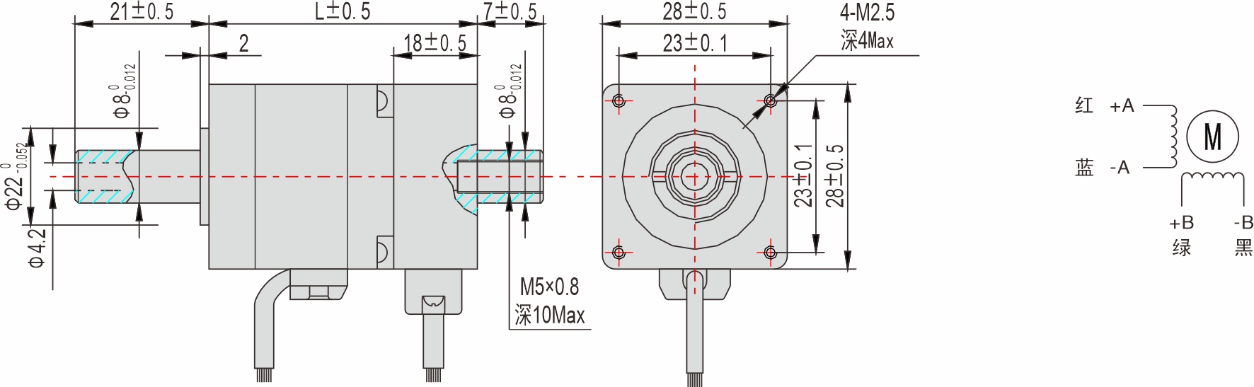 28mm 系列 中空軸閉環(huán)步進電機